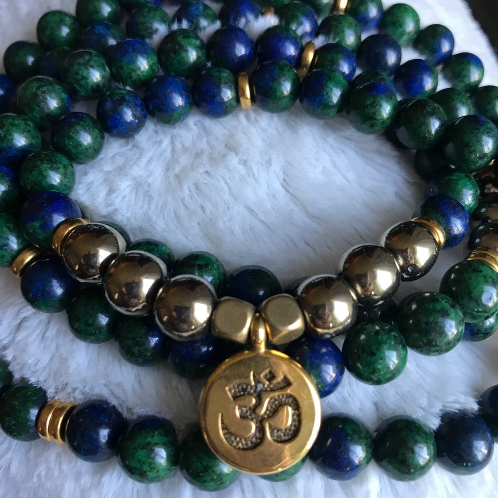 Genuine Azurite Gemstone Mala